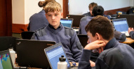 STEM Camp 2022 Cadets work on laptop