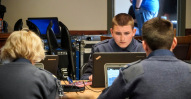 STEM Camp 2022 Group of Cadets work on project