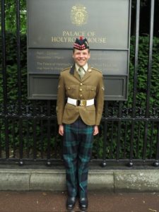Cpl Cadet Jackson at the Palace of Holyroodhouse, Edinburgh.