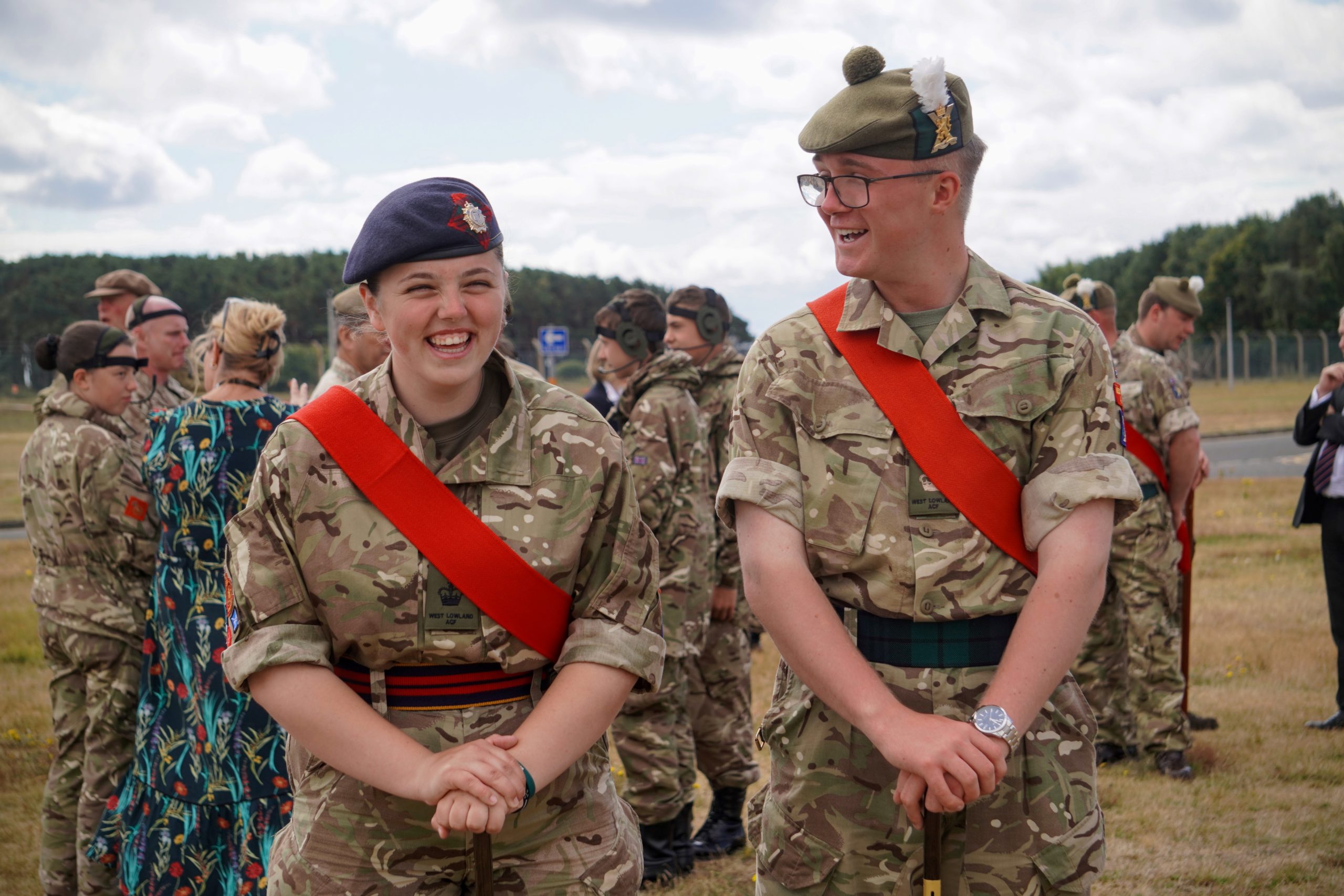 Cadets laughing at camp