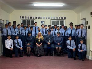 Lord-Lieutenant for the City of Glasgow visiting 2452 Squadron Air Cadets
