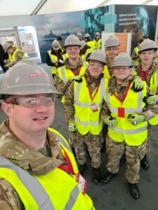 Cadets from Glasgow and Lanarkshire Battalion enjoying a tour of HMS Glasgow