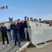 Cadets getting a close-up look at a D-Day landing vessel.