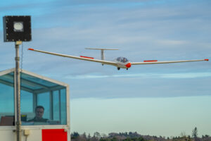 Air Cadet glider in the sky at Kirknewton