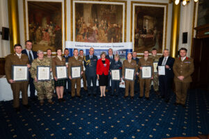 Major Beattie with her fellow Lord Lieutenant's Award recipients at Edinburgh City Chambers