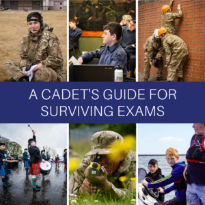 A Cadet's Exam Survival Guide, highlighting various Cadet activities and the skills the Cadets gain from them.