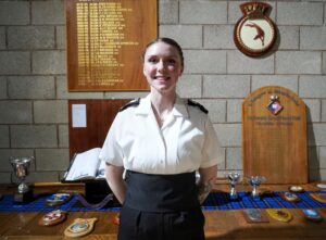 Senior Midshipman Bess Ashall, one of the Officer Cadets who helped to co-ordinate the URNU 50th anniversary event.