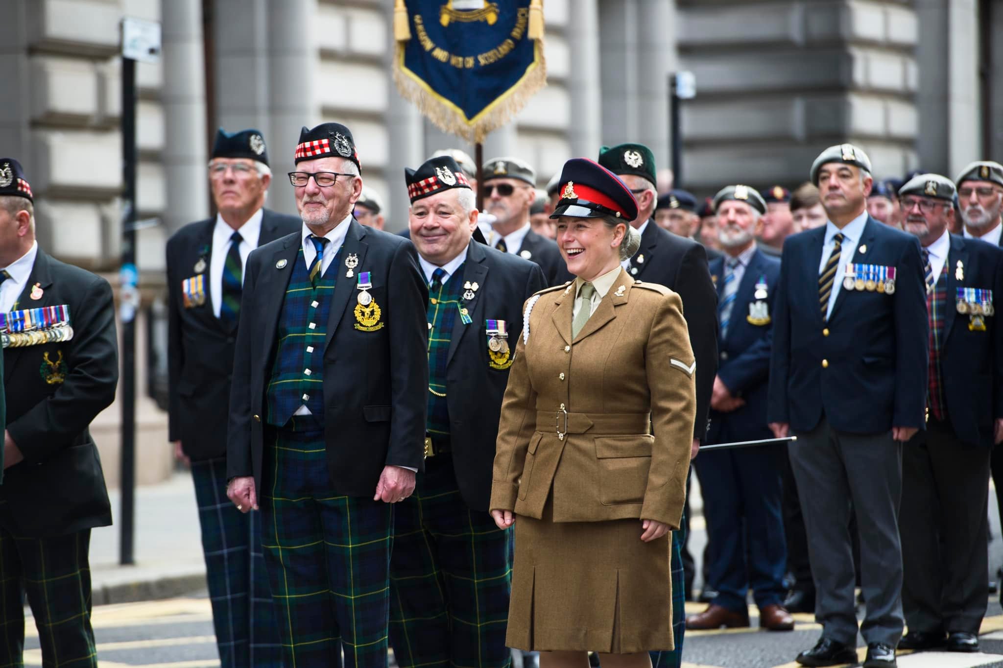 Reservists and veterans attending the Coronation service in Glasgow on Sunday 7 May.