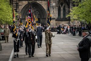 Army, Air and Sea Cadets parading from Glasgow Cathedral on Sunday 7 May