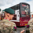 Royal Marines look at new bus