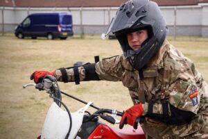 Cadets trying out dirtbikes on the West Lowland Battalion annual camp