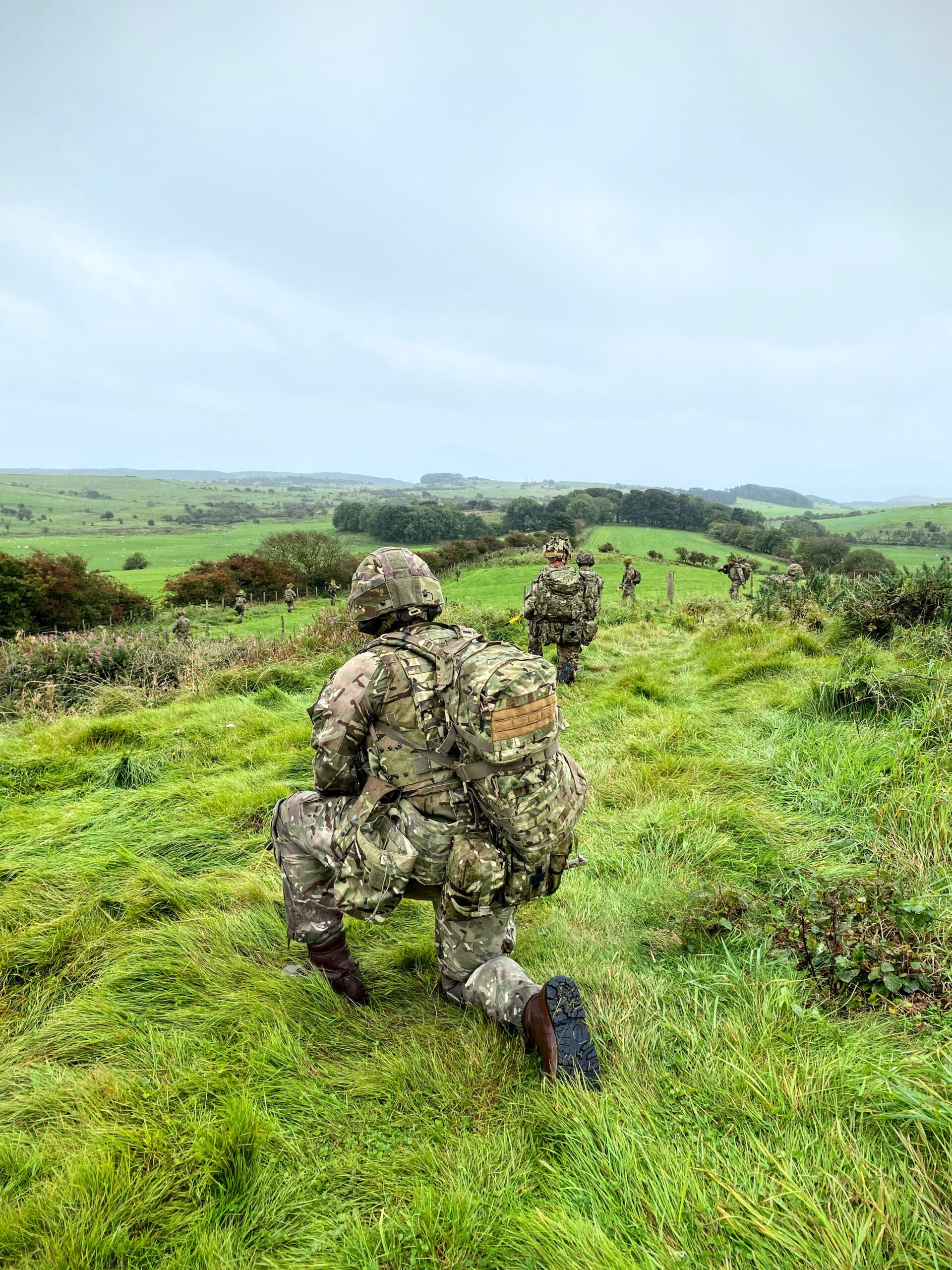 RAF Regiment in a field doing ambush training