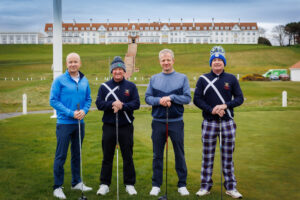 Golfers outside of Turnberry