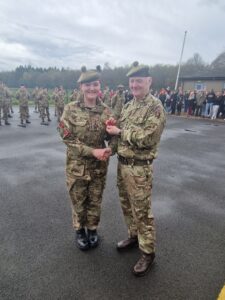 Colonel Cadets Colonel Alex McNamee presents an award to a Lothian & Borders Cadet 
