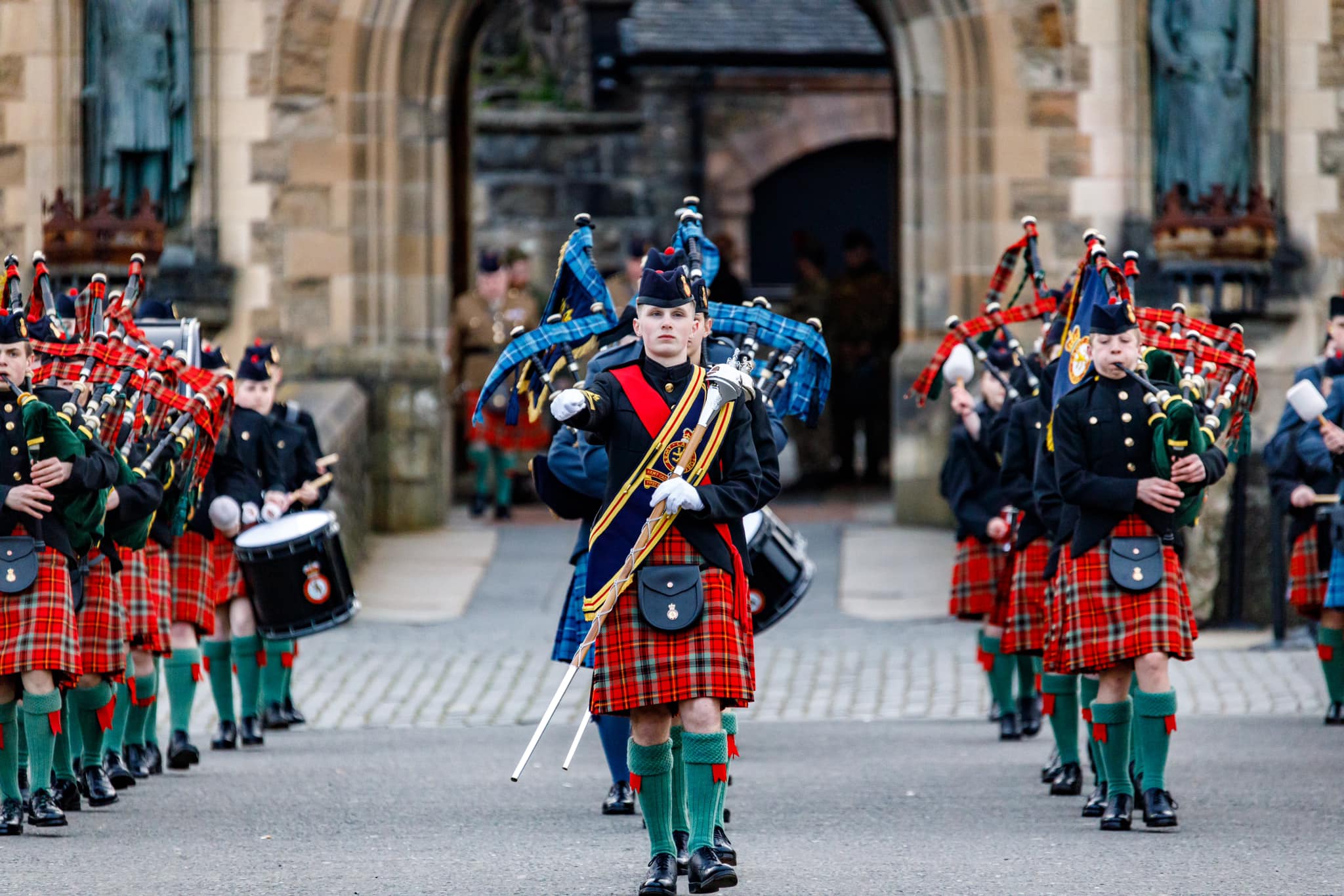 Cadets from all over the UK displaying their music and marching skills on the Esplanade of Edinburgh Castle