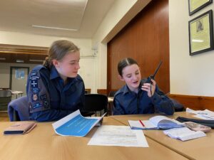 cadets practise radio in classroom